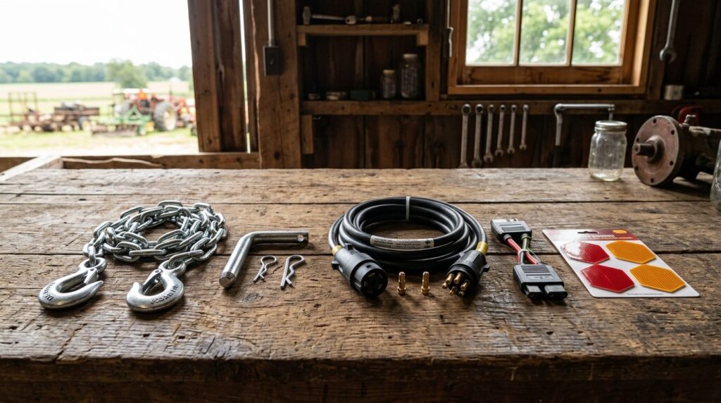 Professional agricultural equipment photograph: Organized di