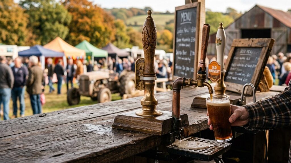 Close-up professional image of traditional draft beer tap in